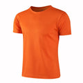 Men's Breathable T-shirt Sportswear Round Neck Gym Fitness T-shirt Orange