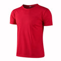 Men's Breathable T-shirt Sportswear Round Neck Gym Fitness T-shirt Red